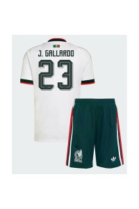 Meksiko Jesus Gallardo #23 Jalkapallovaatteet Lasten Vieraspeliasu MM-kisat 2026 Lyhythihainen (+ Lyhyet housut)